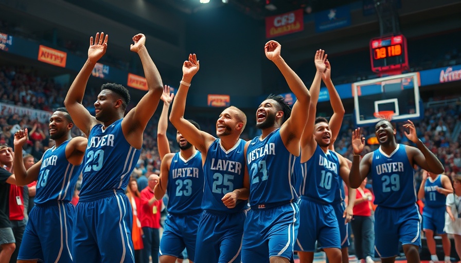 San Antonio business event with energetic basketball celebration.