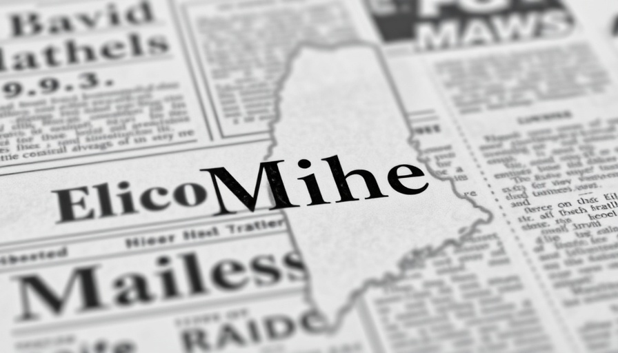 Outline of Maine state over newspaper backdrop, focusing on Maine.