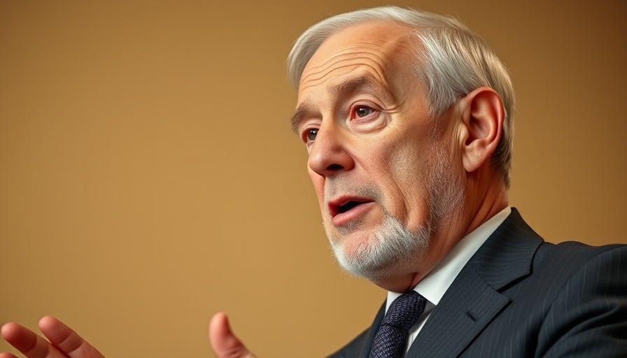 Older man with thoughtful expression speaking, FDA anti-vaccine tone.