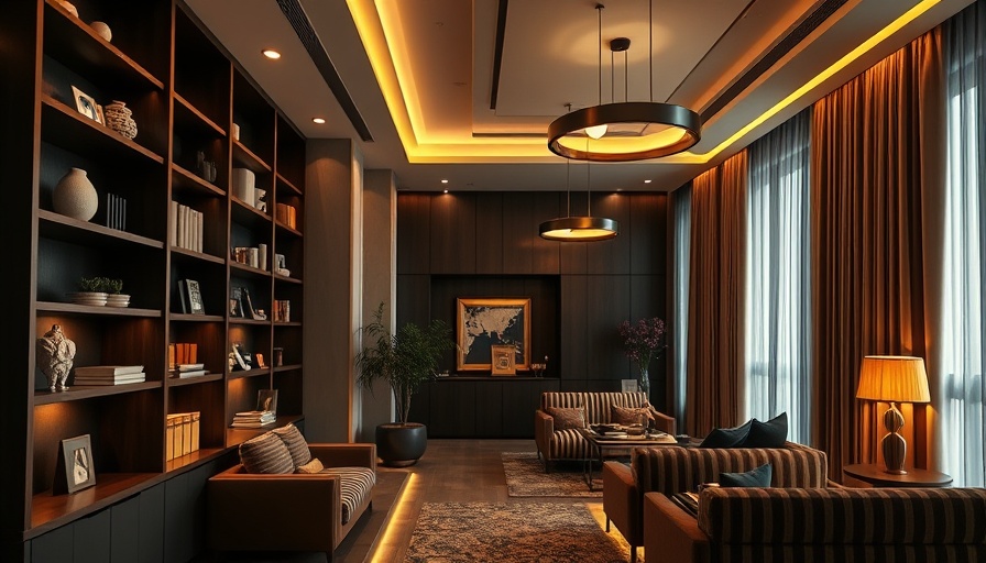 Modern lounge in Texas best new hotels, dim lighting.