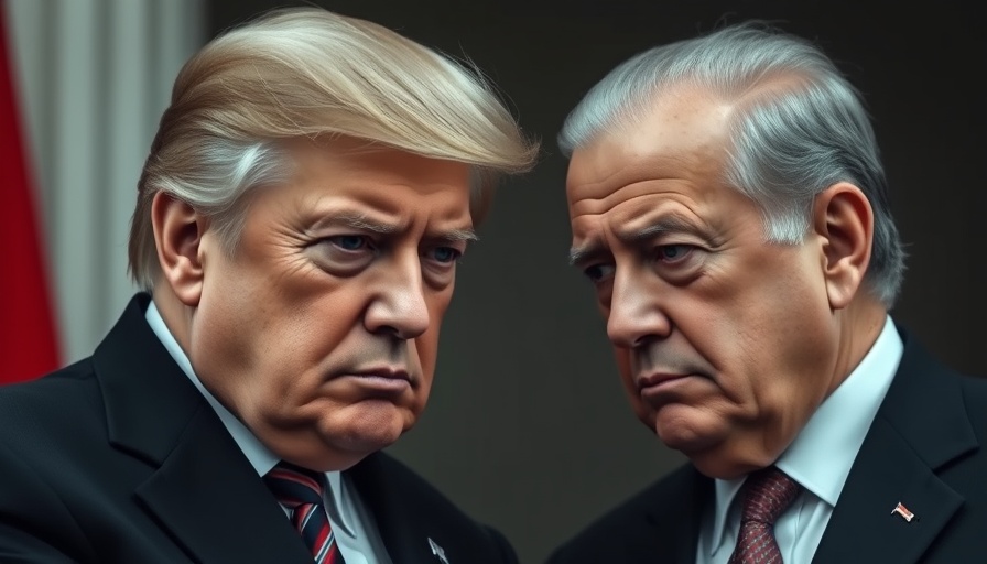 Escalating trade tensions represented by two leaders with serious expressions.
