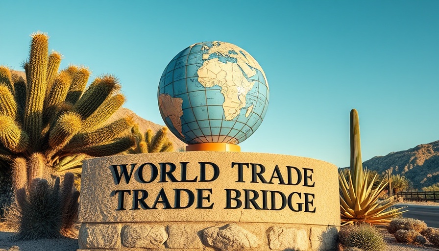 World Trade Bridge sign symbolizing Laredo's trade influence.