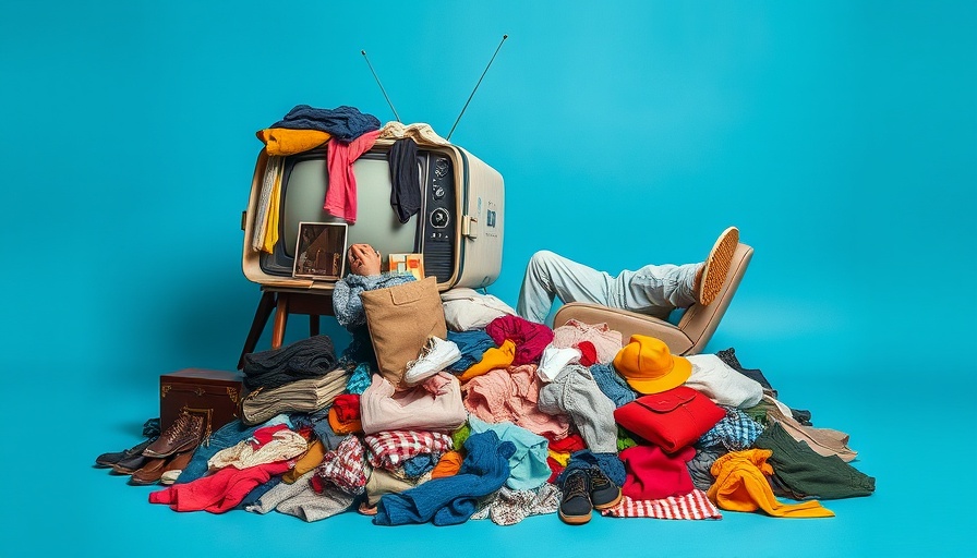 Retro collage with vintage TV and person lounging, hyperfixation health and wellness theme.