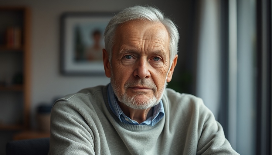 Man indoors with neutral expression in photorealistic style.