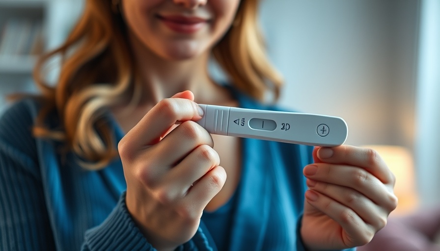 Holistic approaches to fertility: hopeful woman with pregnancy test