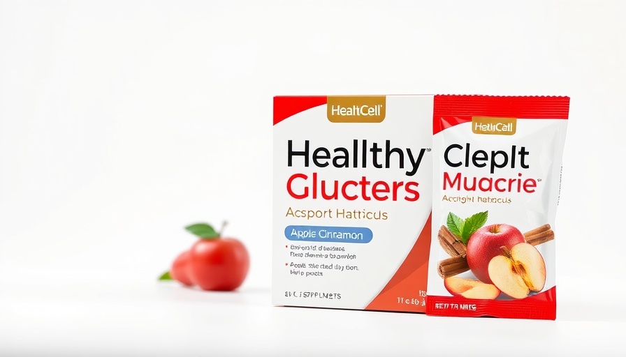 HealthyCell Glucose Support supplement in red packaging.