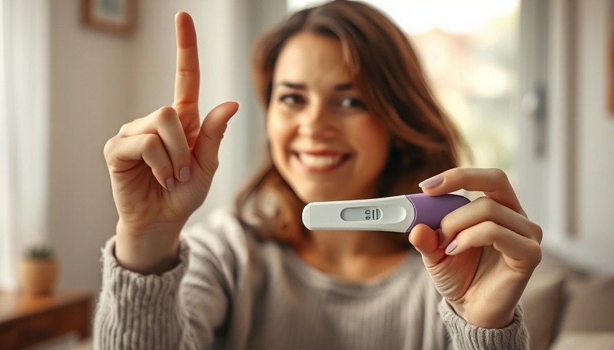 Hopeful woman checking pregnancy test result, holistic approaches to fertility.