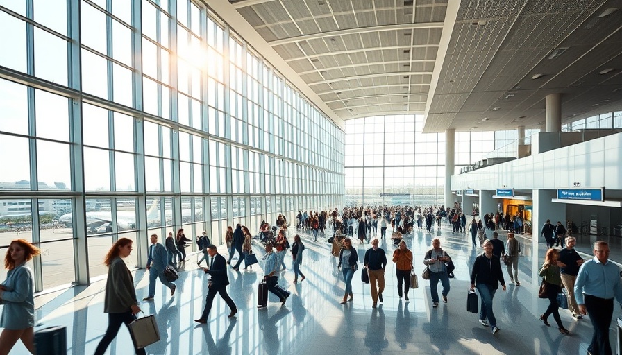 Modern airport terminal with passengers and sunlight, highlighting changes at Dallas Fort Worth International Airport.
