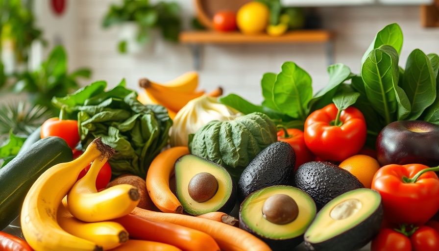 Healthy foods for high blood pressure management including potassium-rich fruits and vegetables.