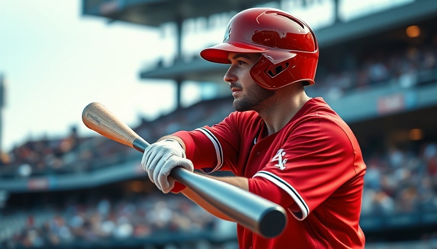 Baseball player poised to swing bat at game.