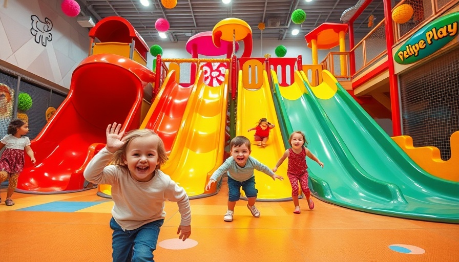 Indoor dry slides Frisco: Colorful playground scene