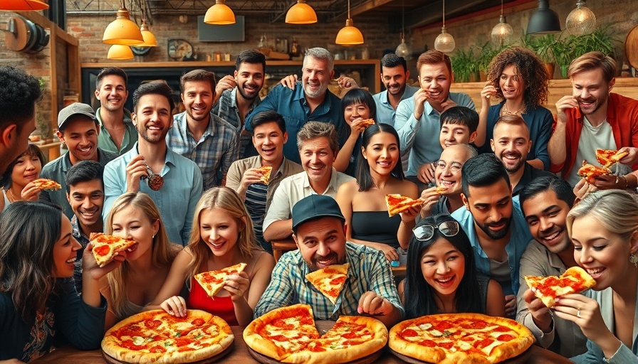 Diverse group enjoying best pizza in San Antonio