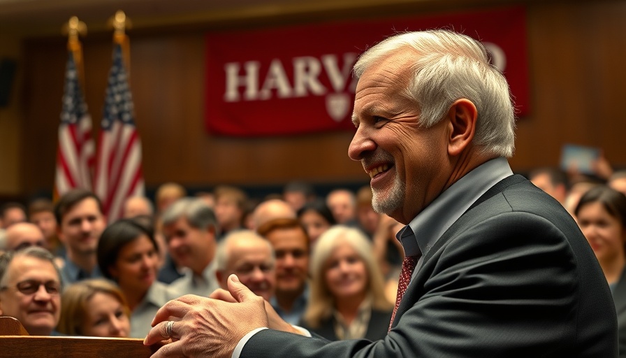 Biden interacting with students and American flag background