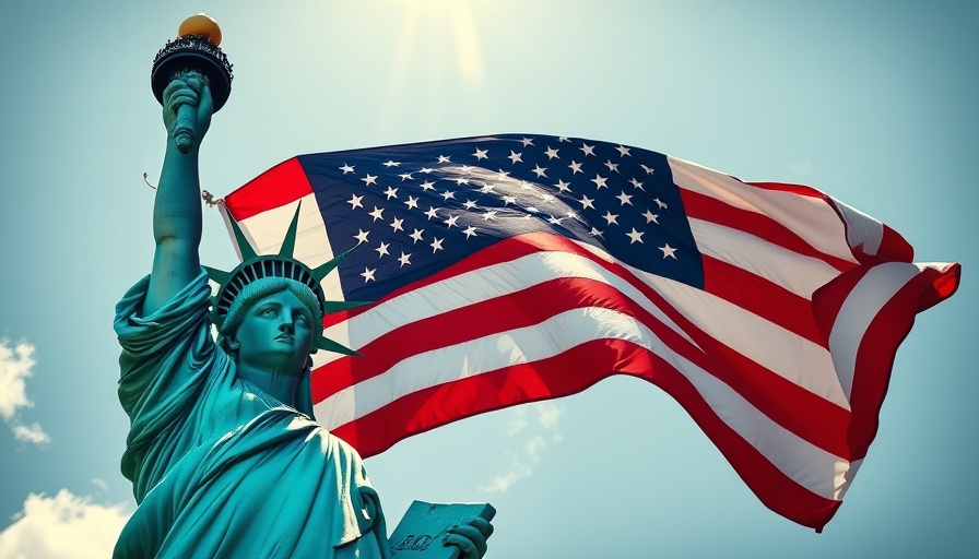 Symbolic image of free speech protection USA with iconic symbols.