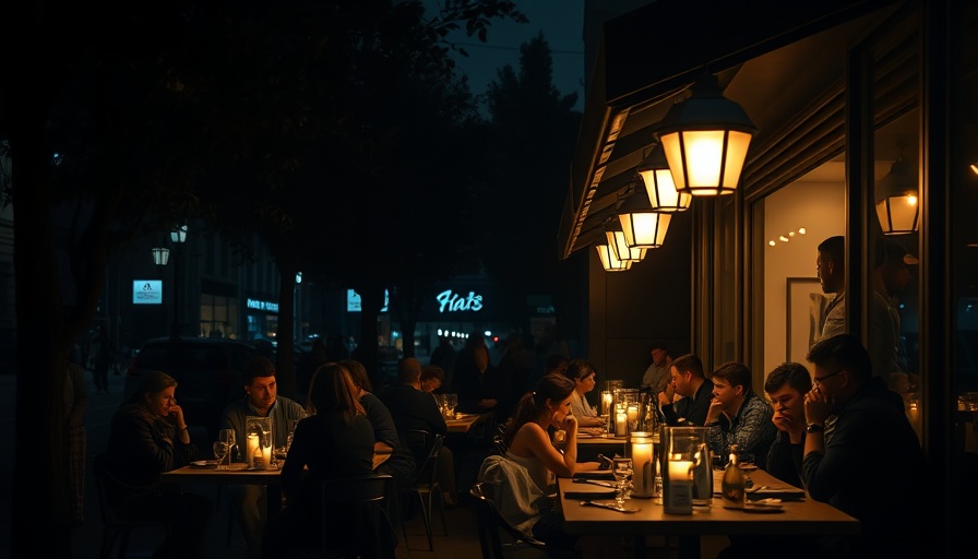 Diners use candlelight in Puerto Rico cafe during blackout.