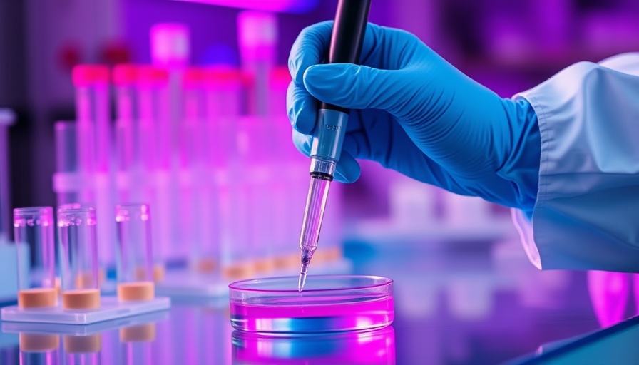 Scientist examining petri dish in lab under colored lighting, relating to NIH grant cuts and health disparities.