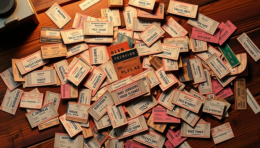 A collection of expensive concert tickets scattered on a table.
