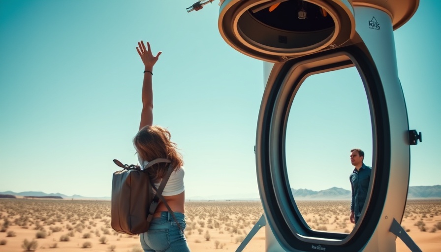 Space capsule scene with joyful woman reaching up during spaceflight event.