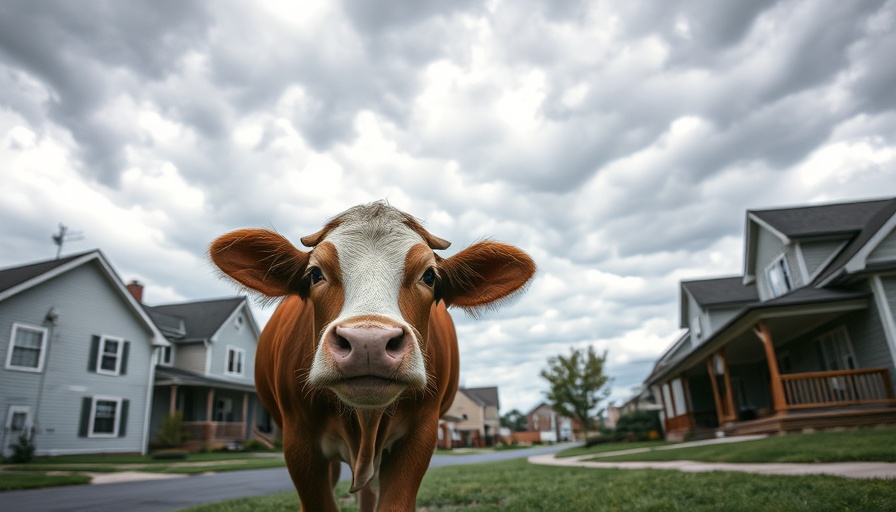Escaped cow wandering in Pennsylvania neighborhood.