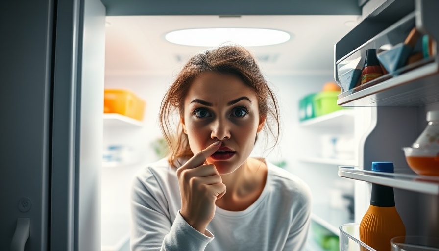 Woman cleaning fridge to eliminate odors, inside view