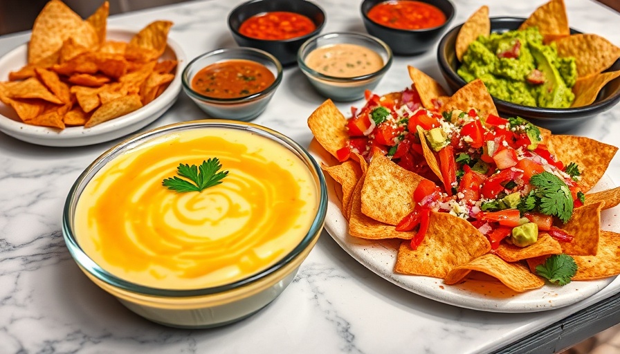 Mexican appetizers at Abuelo’s Mexican Restaurant with cheese dip and guacamole.