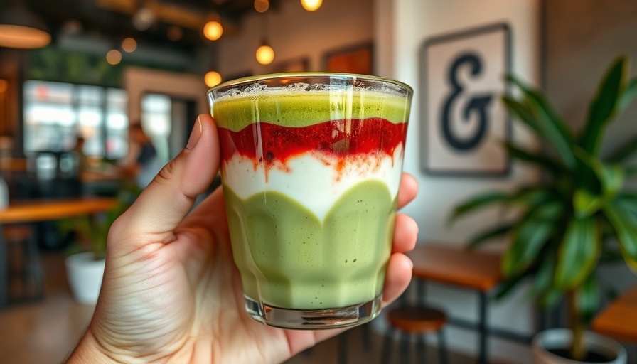 Chasen Matcha Bar drink with layered colors in a chic cafe.