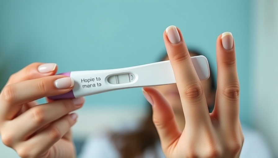 Hopeful woman holding pregnancy test, fingers crossed - holistic approaches to fertility.