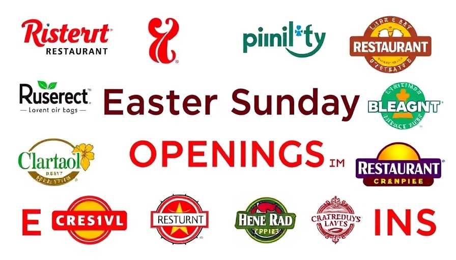 Houston restaurants open Easter Sunday logos collage.