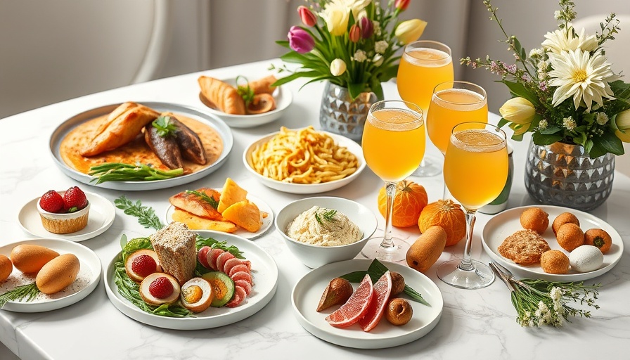 Gourmet Easter dining setup in Houston with elegant dishes.