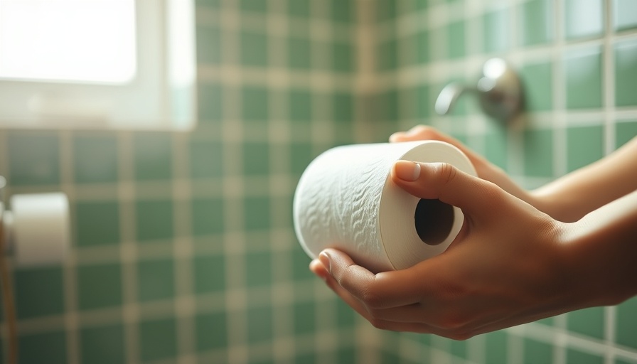 Person holding toilet paper, highlighting UTI or Interstitial Cystitis in bathroom.