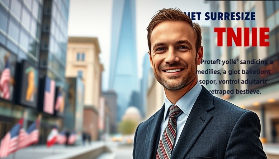 San Antonio mayoral election news design featuring smiling man and cityscape.