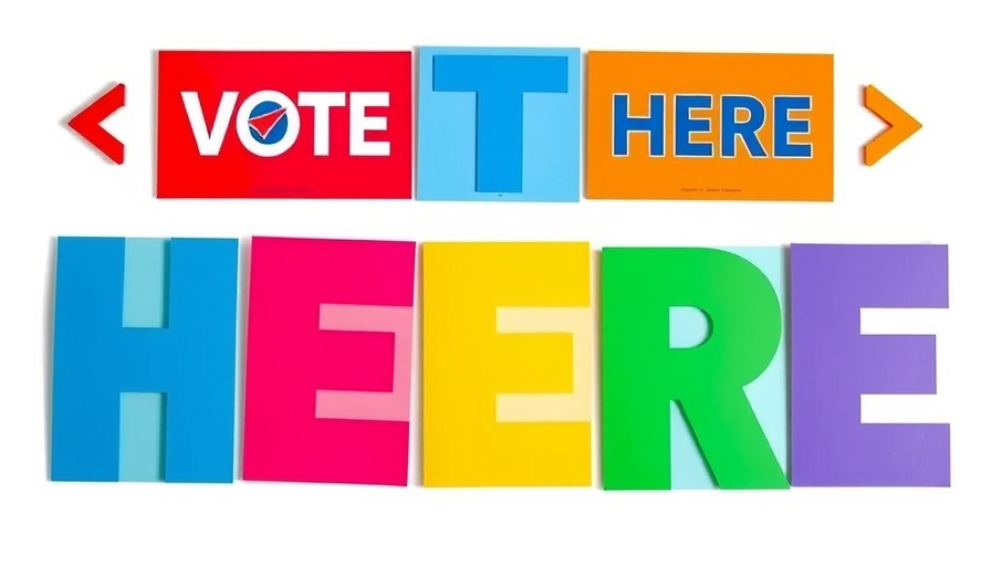 Colorful voting signs for Bexar County early voting locations.