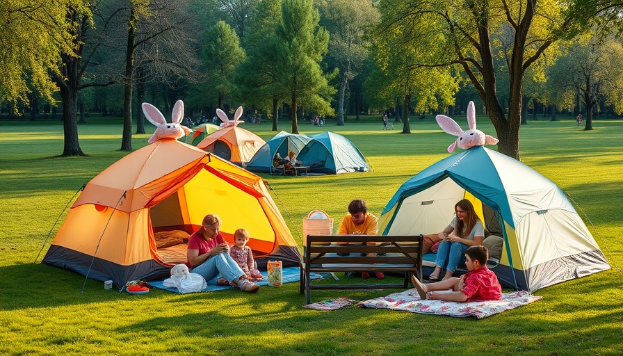 Families camping in a San Antonio park for Easter.