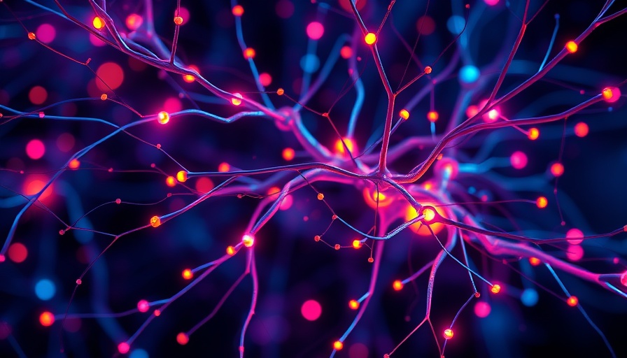 Colorful neural network illustration showing synaptic mechanisms of learning.