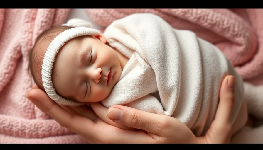 Newborn baby hand being held by a parent, soft light.