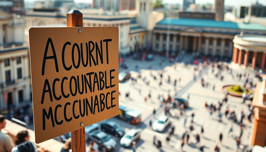 Protest sign highlighting accountability for the Ortega-Murillo dictatorship.