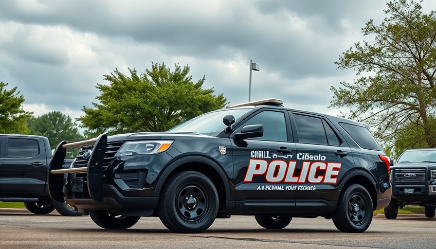 Cibolo Police SUV during SWAT standoff in suburban area.