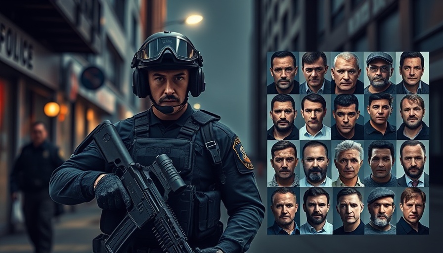 Tren de Aragua Gang Deportations operation with armed officers and portraits.