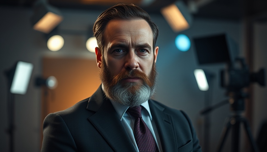 Serious man in a suit in a studio setting related to Syria civil war.