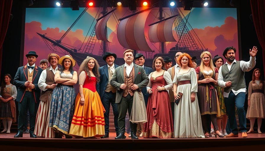 Dynamic scene from Pirates of Penzance musical, vibrant stage performance.