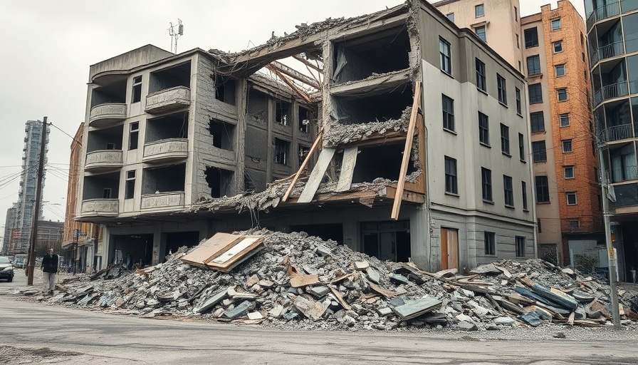 Russia ceasefire Ukraine: Heavily damaged building in war zone.
