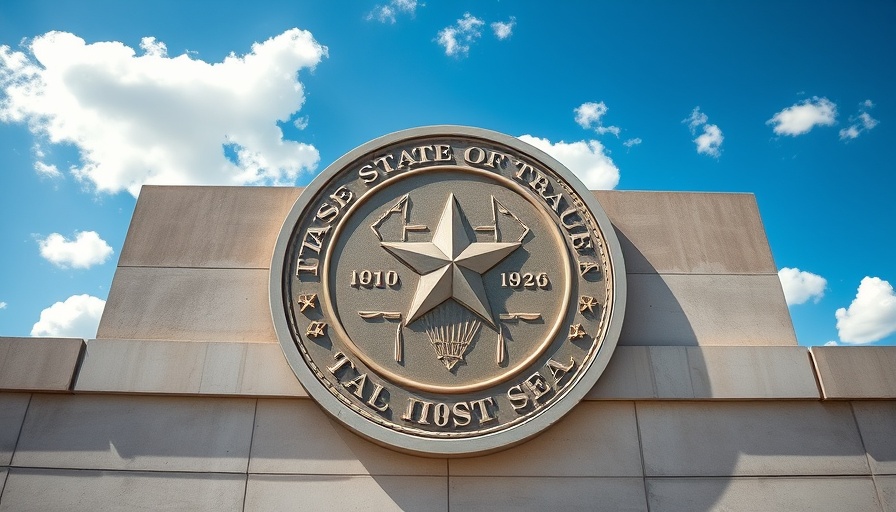 Texas State seal in Dallas sunlight, related to Dallas business news.