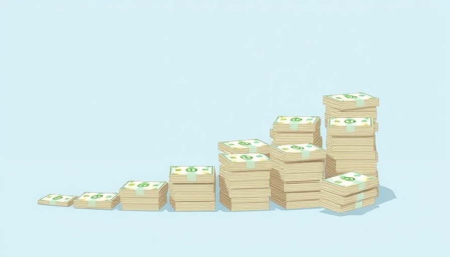 Illustration of stacks of money for Houston business growth.