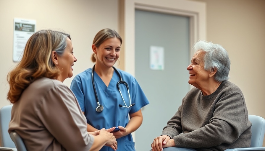 Doctor and patient discussing healthcare innovations in a clinical setting.