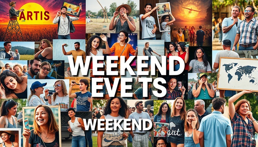 Houston weekend events collage with diverse activities.