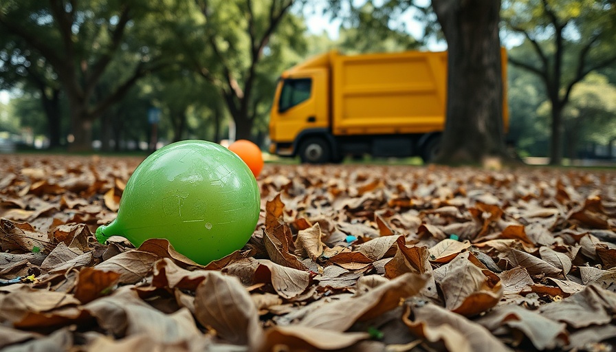 San Antonio local news story showing park cleanup with a garbage truck.