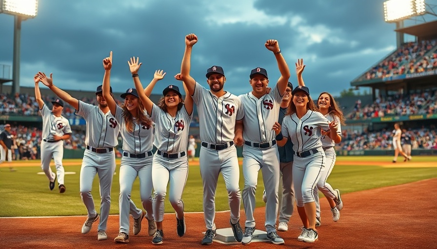 Savannah Bananas foster families celebration at baseball field