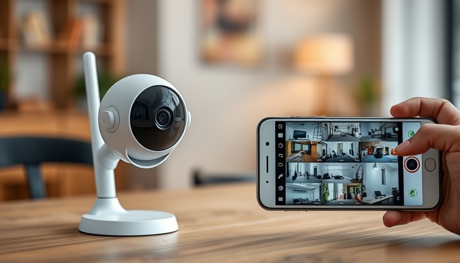 Modern security camera with smartphone monitoring in eldercare facility.