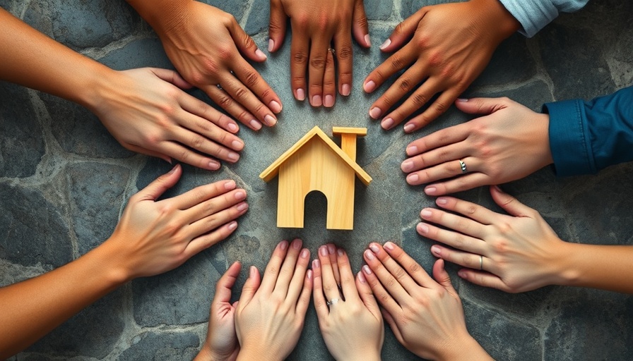Diverse hands symbolizing unity around a house icon, relating to homelessness prevention funding in Austin TX.