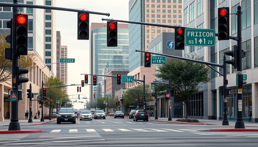 Frisco traffic signals and police equipment funding scene.